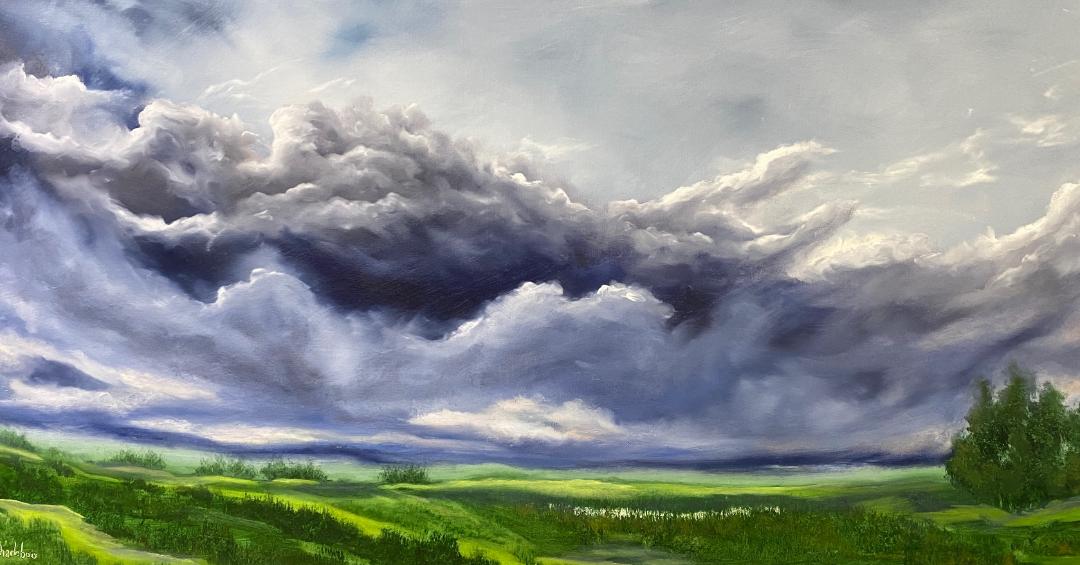 Au gré du temps, huile de René-Lyne Charlebois